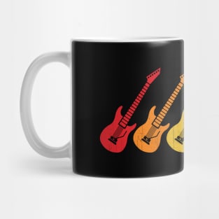 Bring Back the Nostalgia with Retro Guitar Art Design for Music Lovers Mug